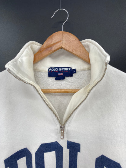 90’s POLO RALPH LAUREN Size L Vintage Half-zip Sweat-shirt / 8061