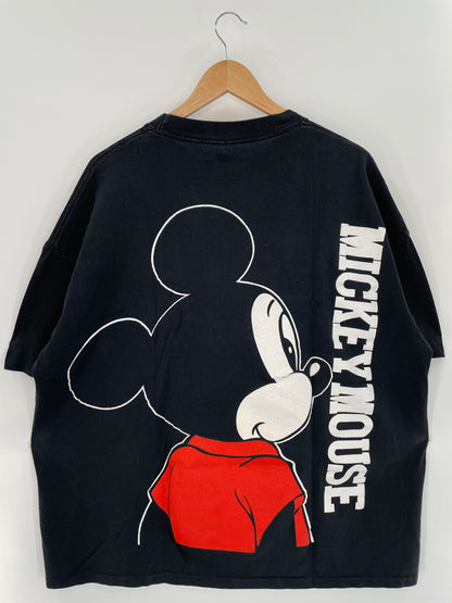 80’s DISNEY MICKEY Made in USA Size One Size (Approx.XXL-XXXL ) Vintage T-Shirt / K2586