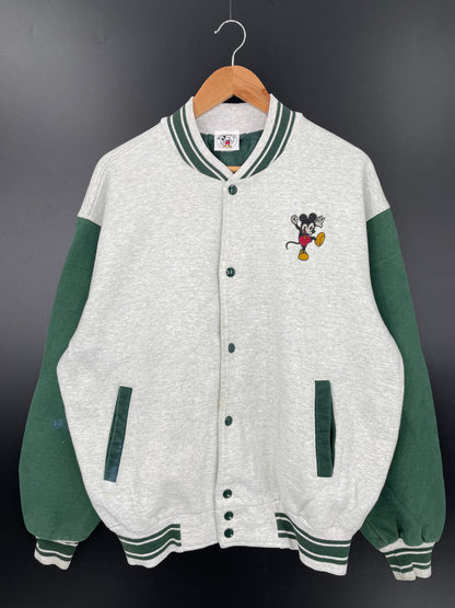 90’s DISNEY MICKEY Size XL Vintage Button Down Sweat-shirt / A5326