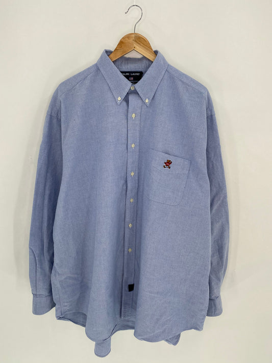 Vintage Polo Bear RALPH LAUREN Size XXL Vintage Button Down Long Sleeve Shirt / 7089