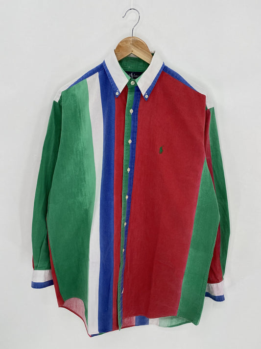 90's POLO RALPH LAUREN Size M Vintage Button Down Long Sleeve Shirt / A7347
