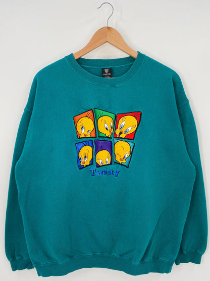1996 LOONEY TUNES TWEETY Size L Vintage Sweat-shirt / A6293