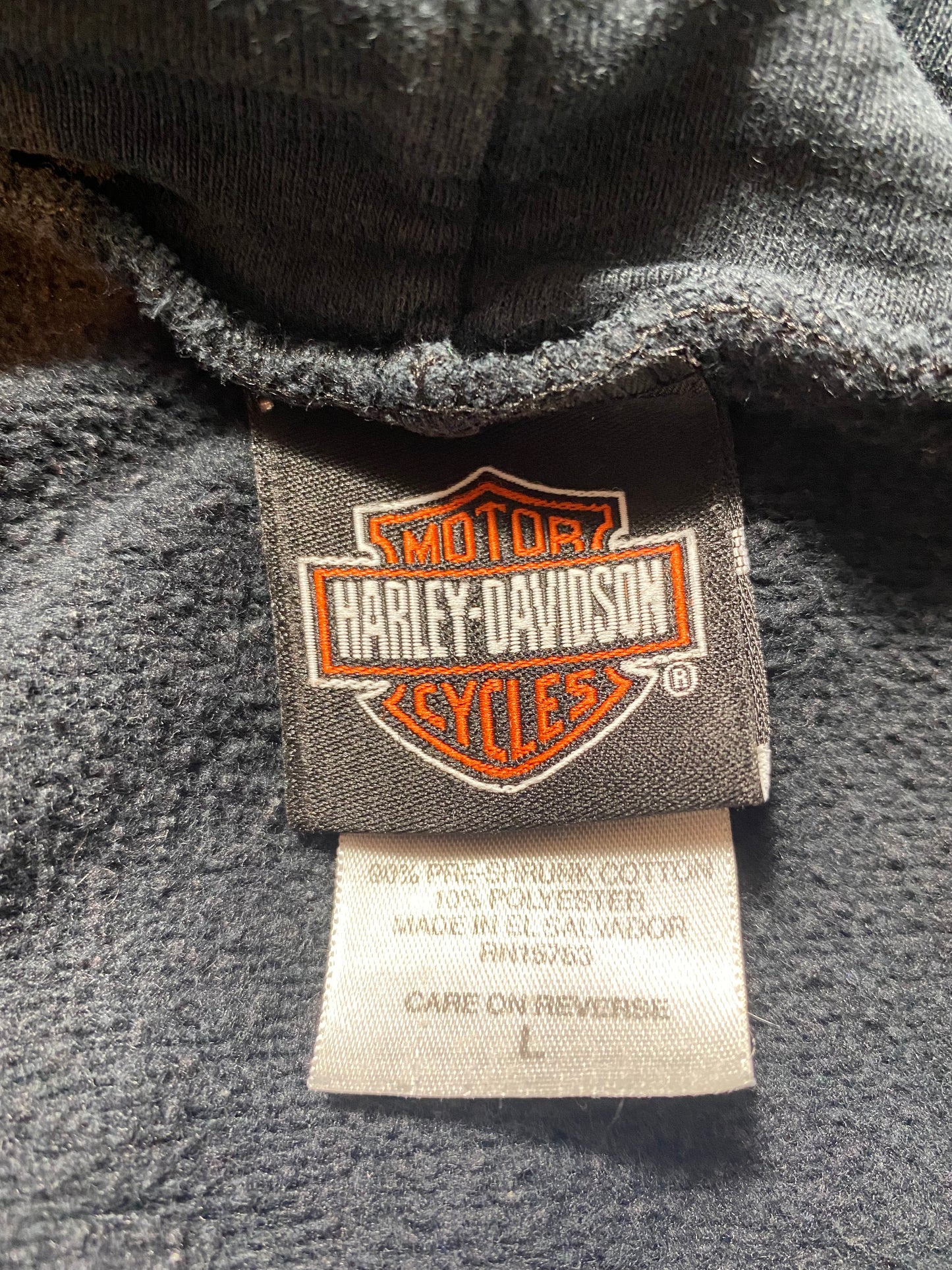 00' HARLEY DAVIDSON Size L Vintage Zip-up Sweat-Shirt / K1133