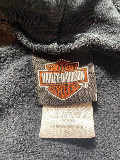 00' HARLEY DAVIDSON Size L Vintage Zip-up Sweat-Shirt / K1133