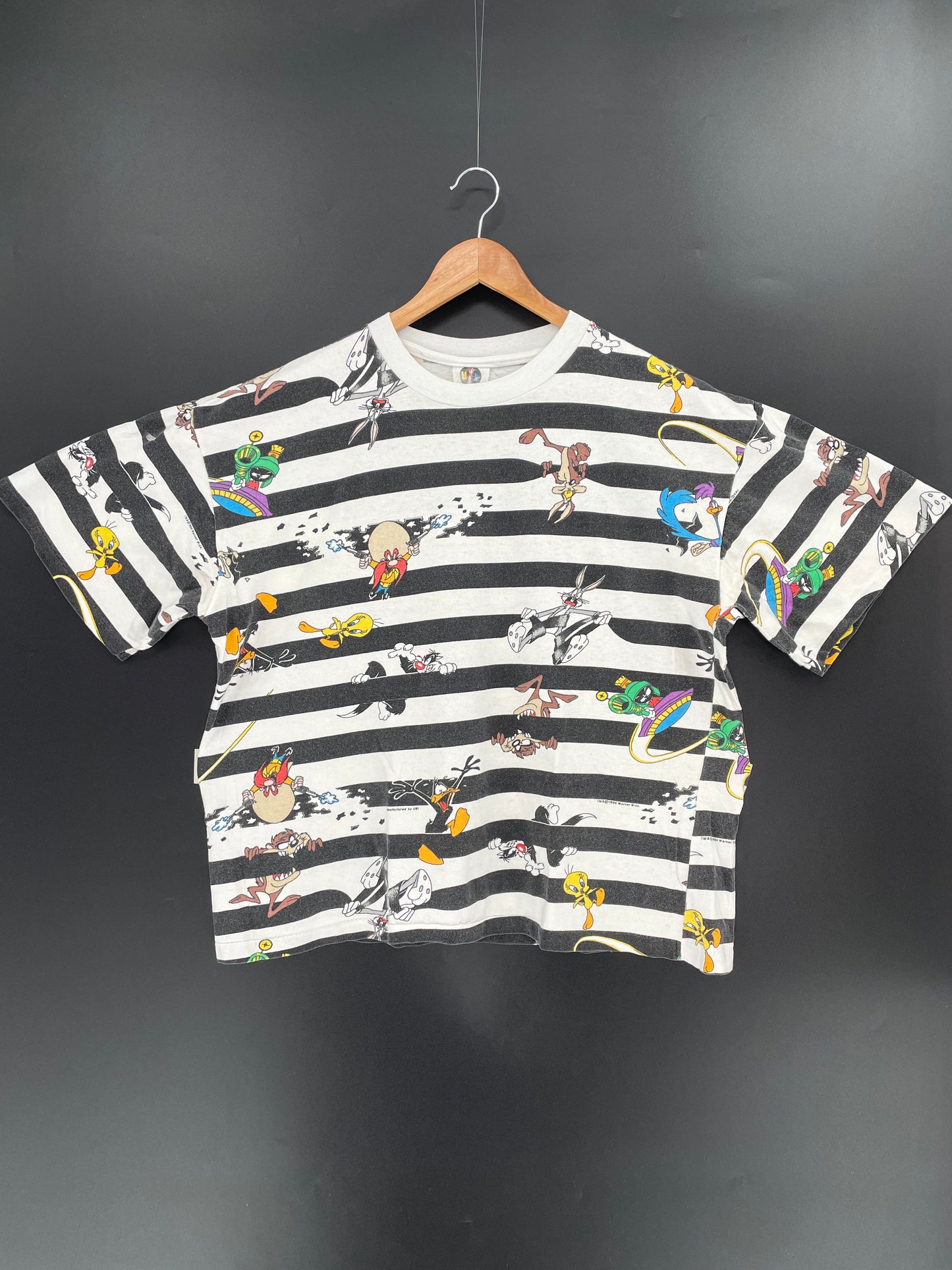 1994 Looney Tunes All Over Print Made in USA Vintage Short Length T-Shirt / K199