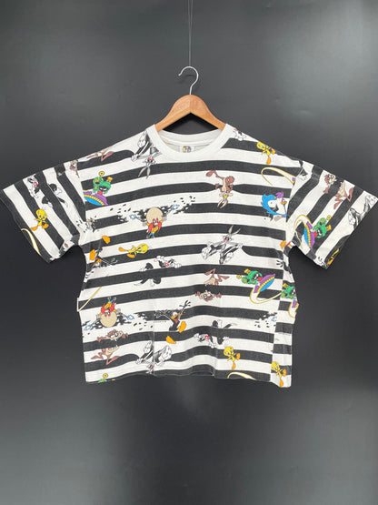 1994 Looney Tunes All Over Print Made in USA Vintage Short Length T-Shirt / K199