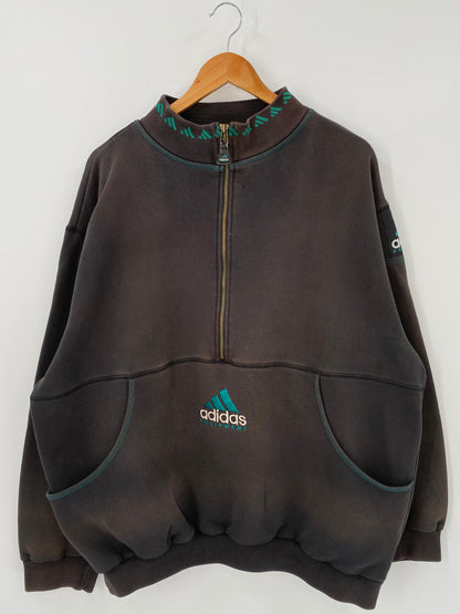 90’s ADIDAS Equipment Size No tag (Approx.XL) Vintage Half-zip Sweat-shirt  / K4125