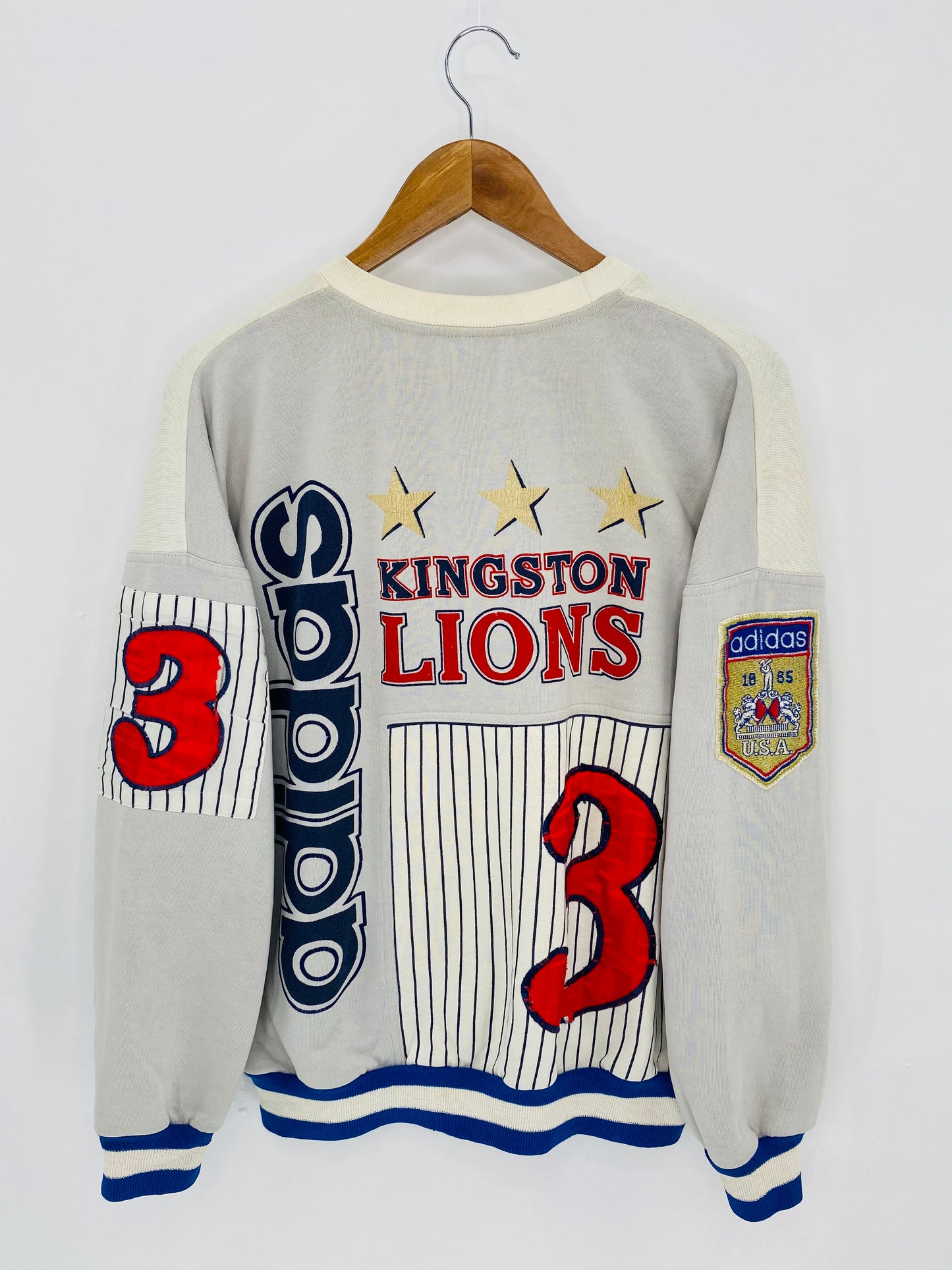 90's ADIDAS KINGSTON LIONS Size No Tag (Approx. M) Vintage Sweat-shirt / 6619