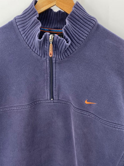 00’ NIKE EURO MINI SWOOSH Size XL Vintage Half-zip Sweat-shirt  / K8189