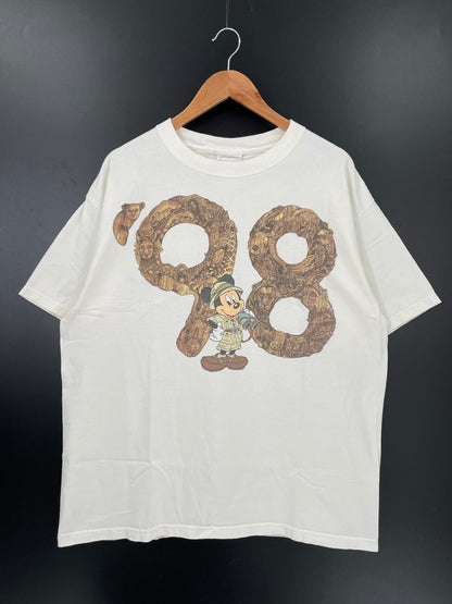 1998 DISNEY MICKEY ANIMAL KINGDOM Made in USA Size XL Vintage T-Shirt / A3624