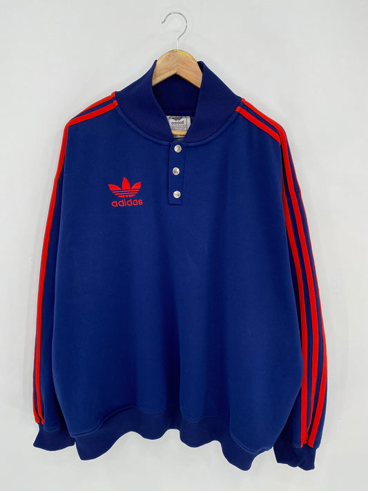 90's ADIDAS Size XXL Vintage Half Snap Jersey  / 7462