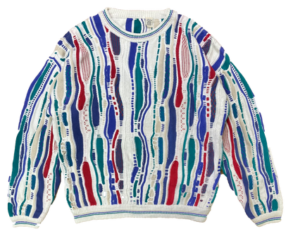 Vintage 3D Coogi-Style Knit Sweater / 2707