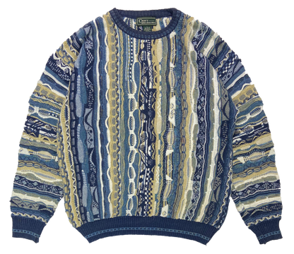 Vintage 3D Coogi-Style Knit Sweater / 2708