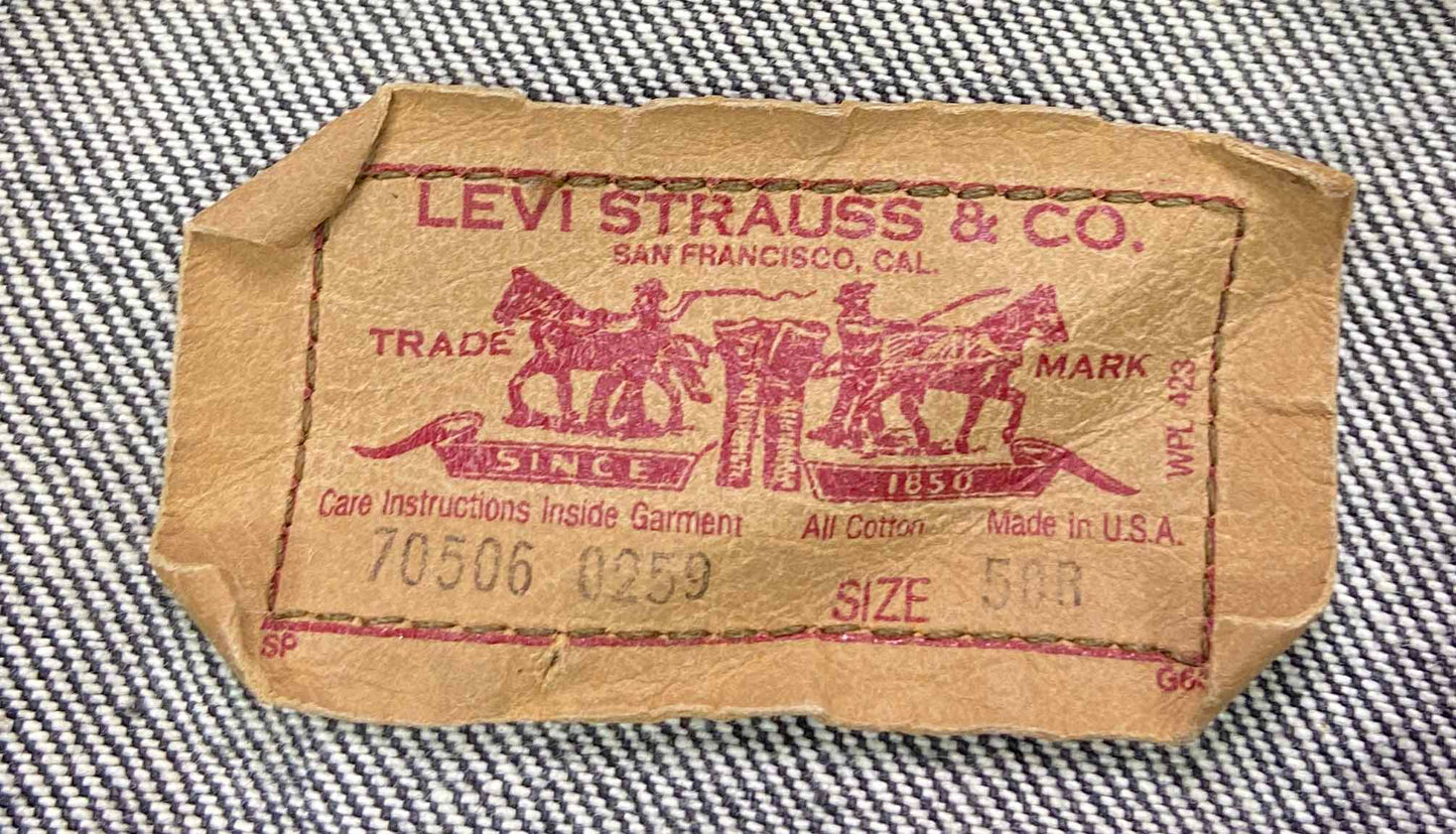 80’s LEVI'S 70506 Made in USA Size XL-XXL Vintage Black Denim Jacket / A1399