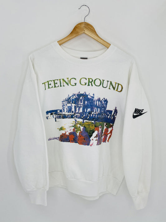 90’s NIKE Silver Tag  TEEING GROUND Made in USA Size L Vintage Sweat-Shirt / K4844