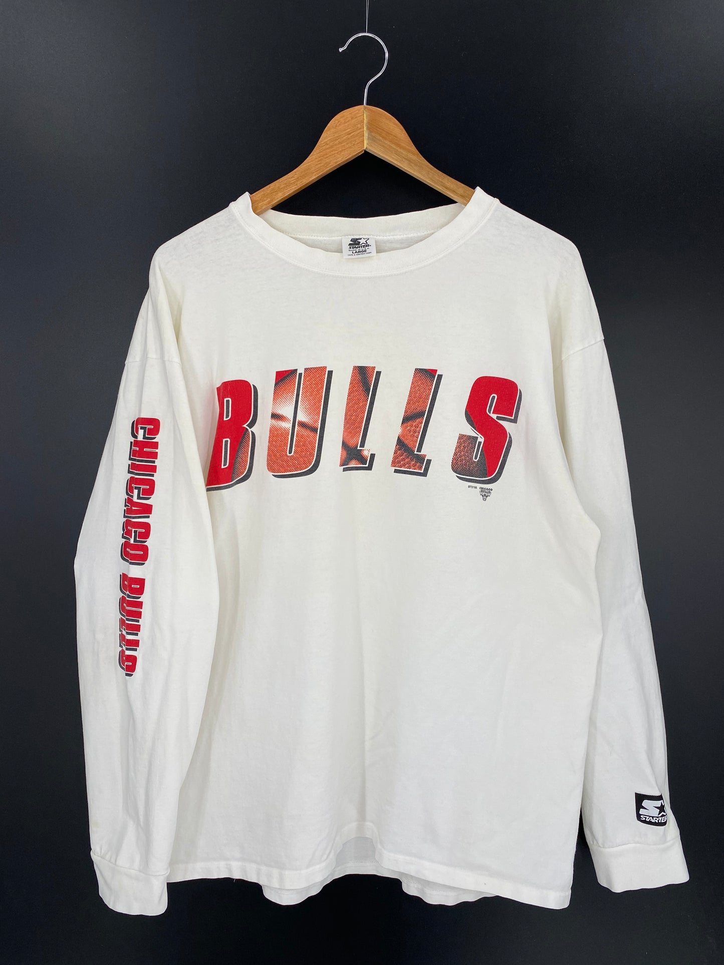 90's STARTER CHICAGO BULLS Made in USA Size L Vintage Long Sleeve T-shirt / 9067