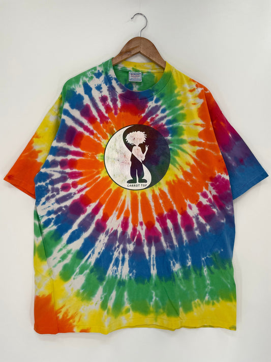 .90’s CARROT TOP Size XXL Vintage Tie-dye T- Shirt / E6266T