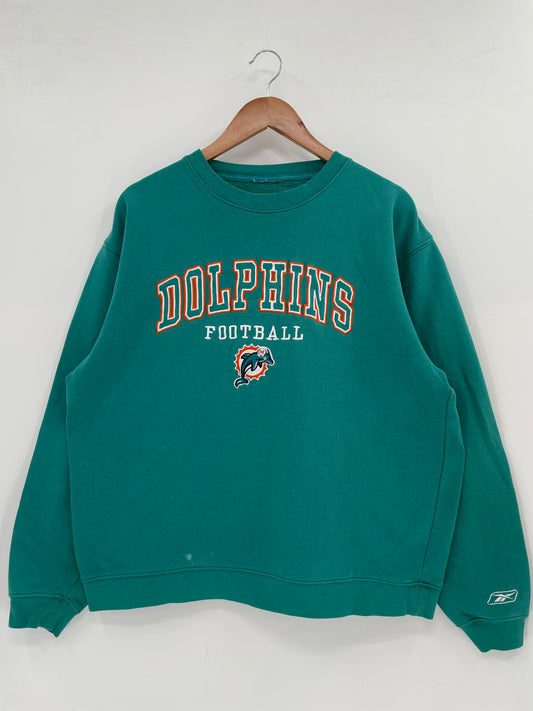 Vintage DOLPHINS FOOTBALL Size No Tag (Approx.L) Sweat-Shirts / K2178