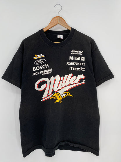 90's MILLER Made in USA Size XL Vintage Racing T-shirt /  8492