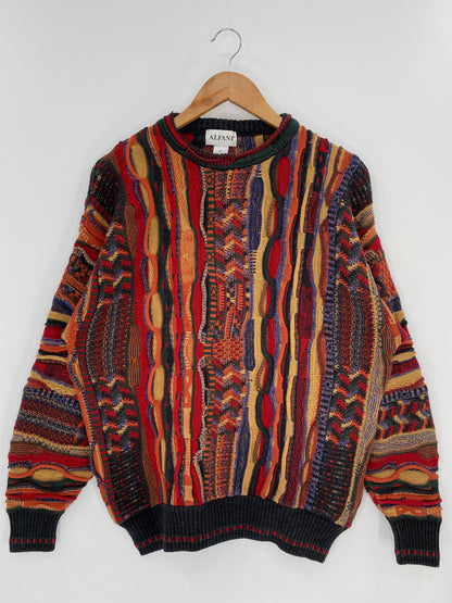 Vintage 3D Coogi-Style Size M Knit Sweater / 9643