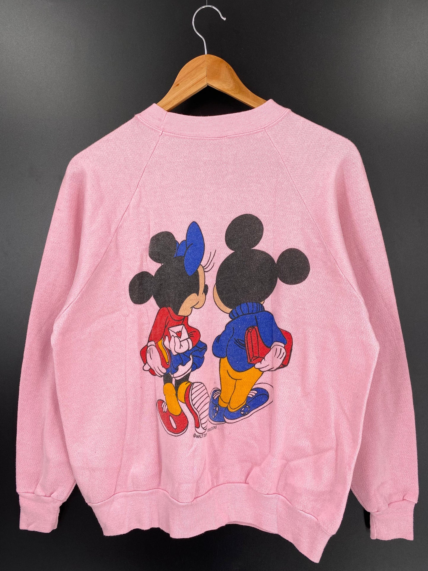 80’s DISNEY MICKEY MINNIE Made in USA Size L Vintage Sweat-shirt / E5286S