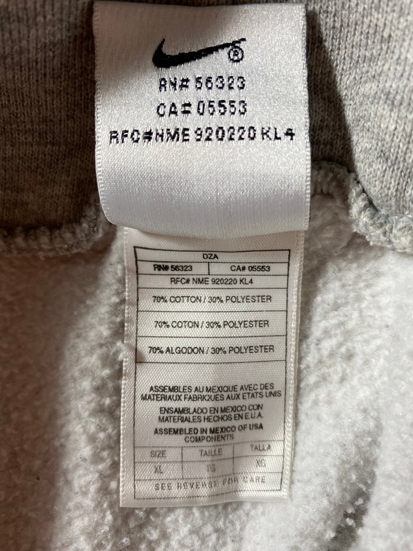 90's NIKE MINI SWOOSH Size XL Vintage Hoodie Sweat-shirt / K2212