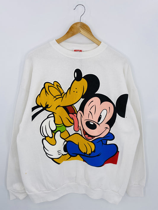 90’s DISNEY MICKEY and PLUTO Made in USA Size XL Vintage Sweat-shirt / k6001
