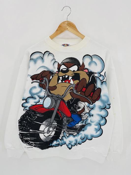 1995' LOONEY TUNES TAZ Made in USA Size L Vintage Sweat-shirt / k5470