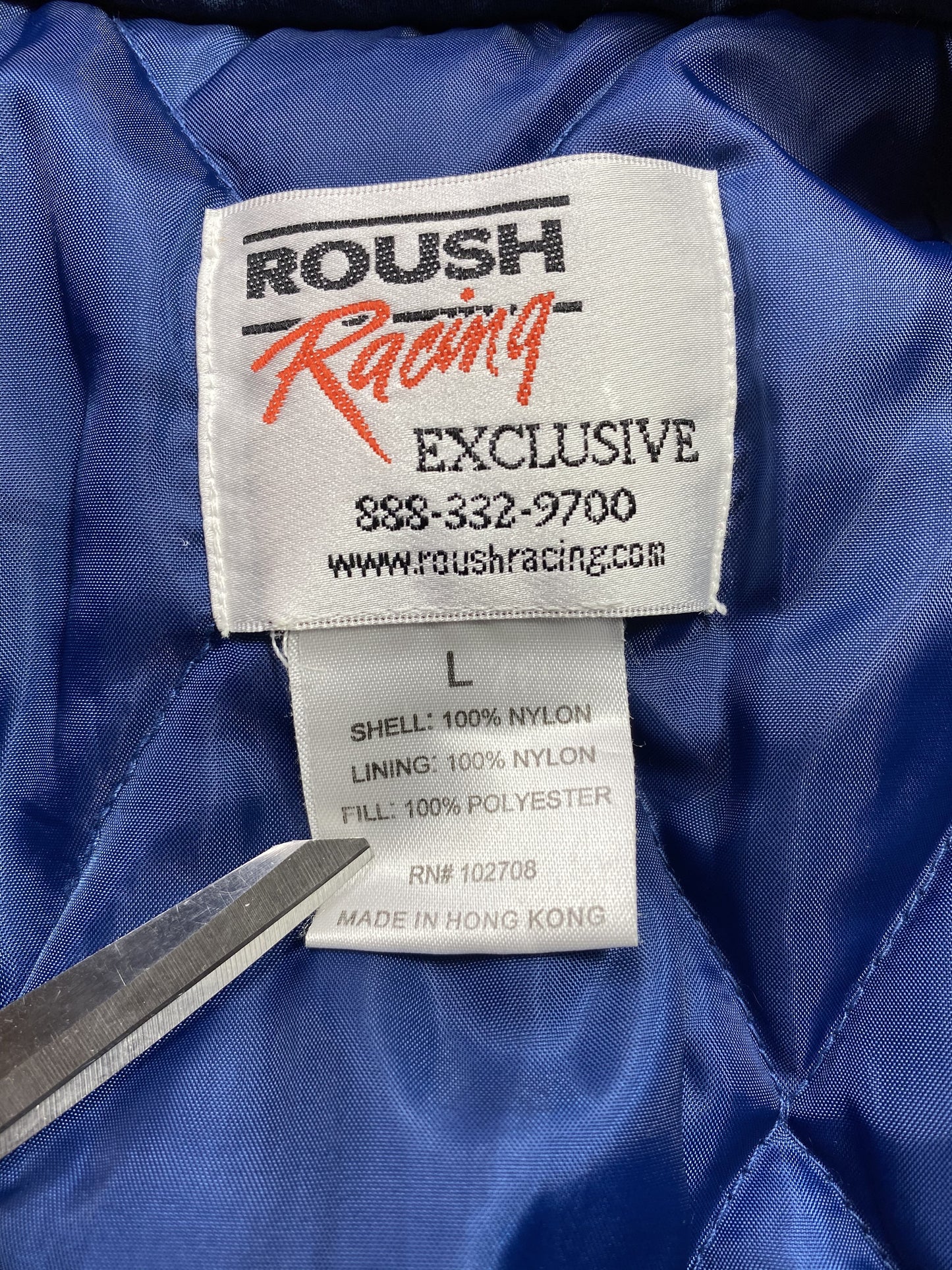 Vintage ROUSH RACING Size L Padded Racing Nylon Jacket  / k5112