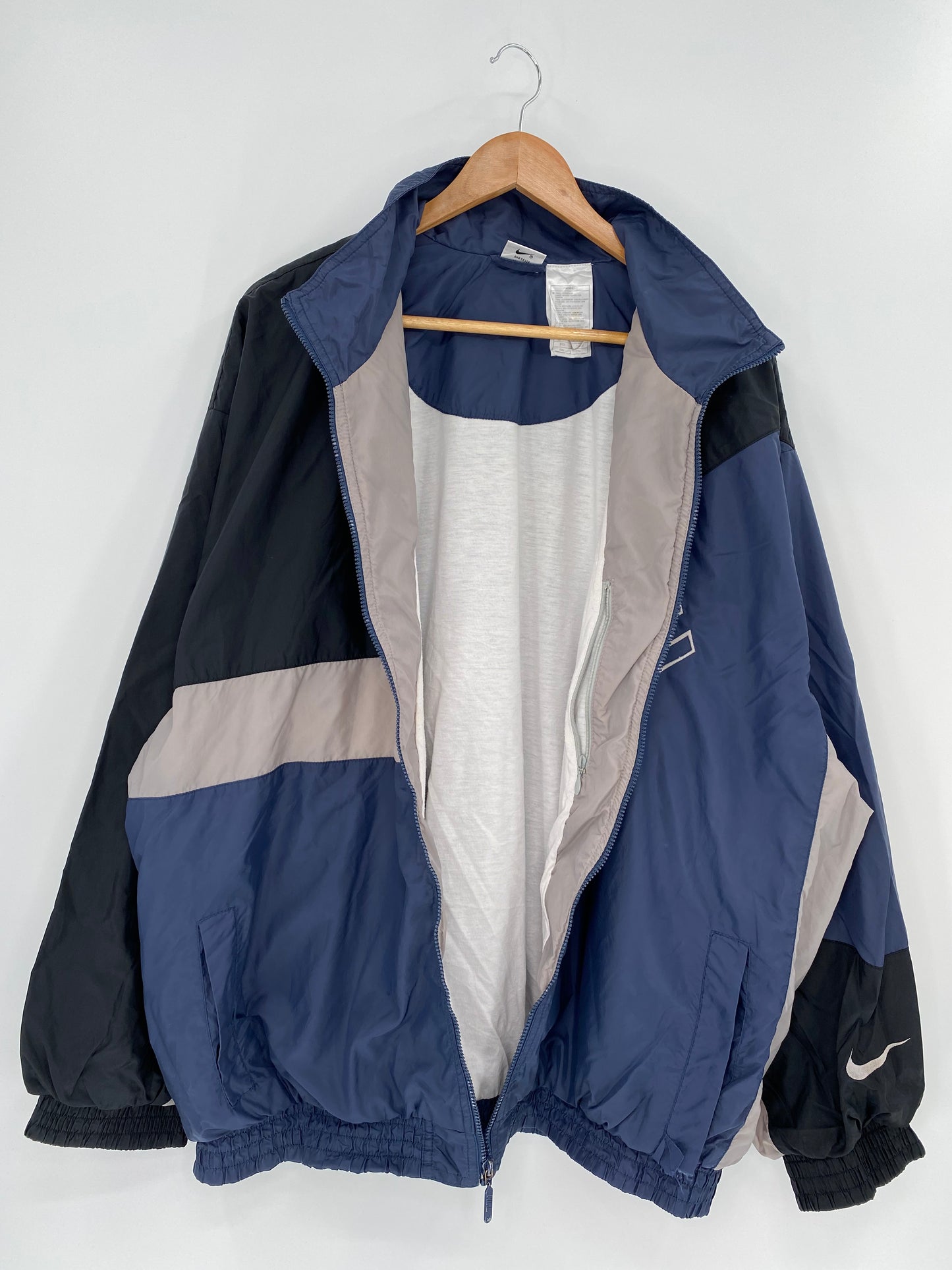 90's NIKE Size XXL Vintage Zip up Nylon-Jacket/ K574