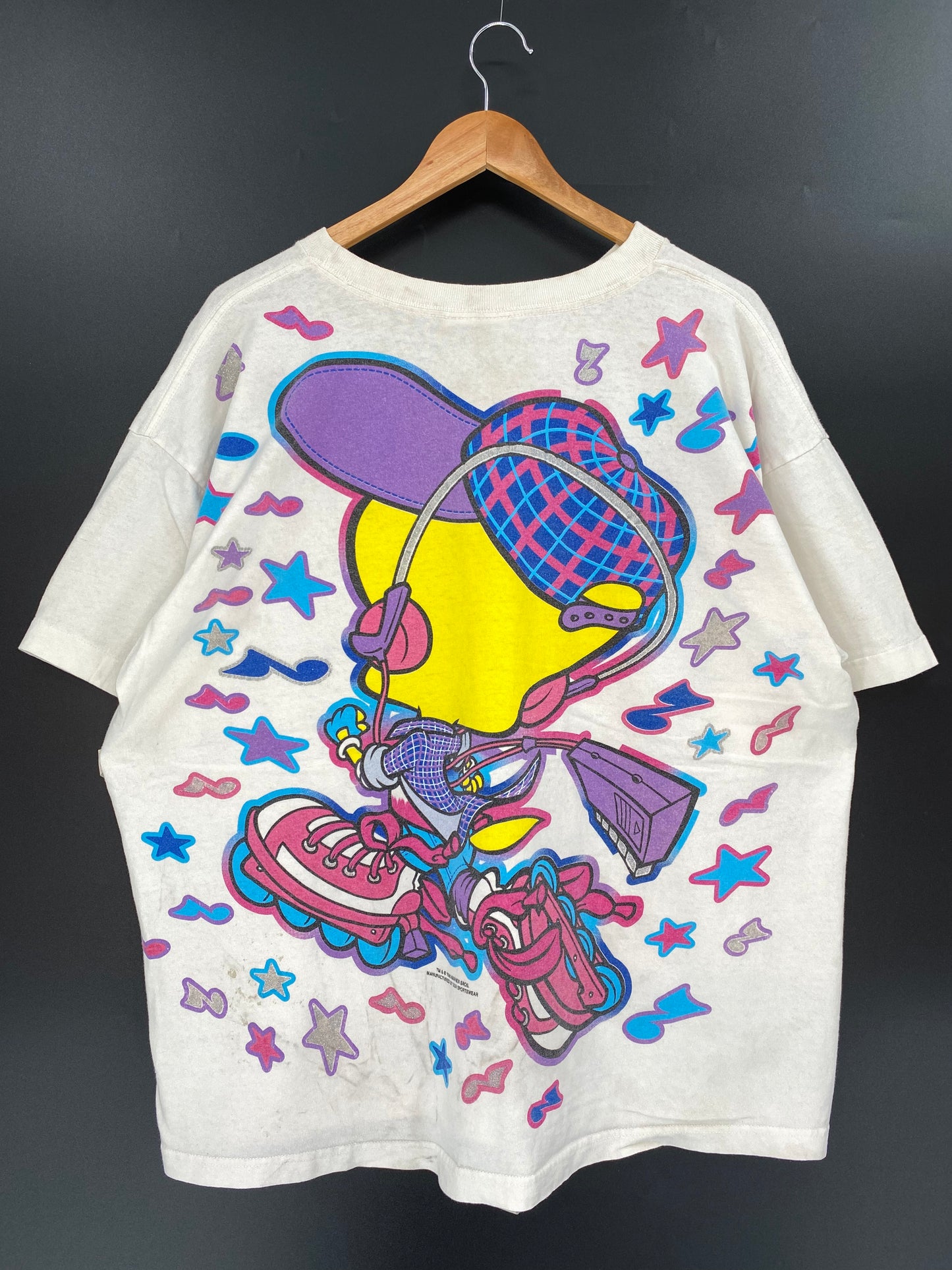 1995' LOONEY TUNES TWEETY  Size No tag (Approx.XXL) Vintage T-Shirt / K966