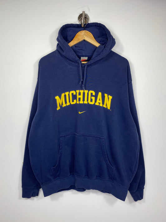 90’s NIKE Michigan Vintage Hoodie Sweat-Shirt / 4739
