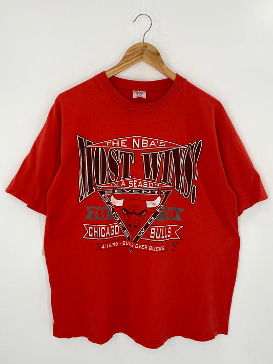 90’s CHICAGO BULLS Made in USA Size XL Vintage NBA T-Shirt / 7417