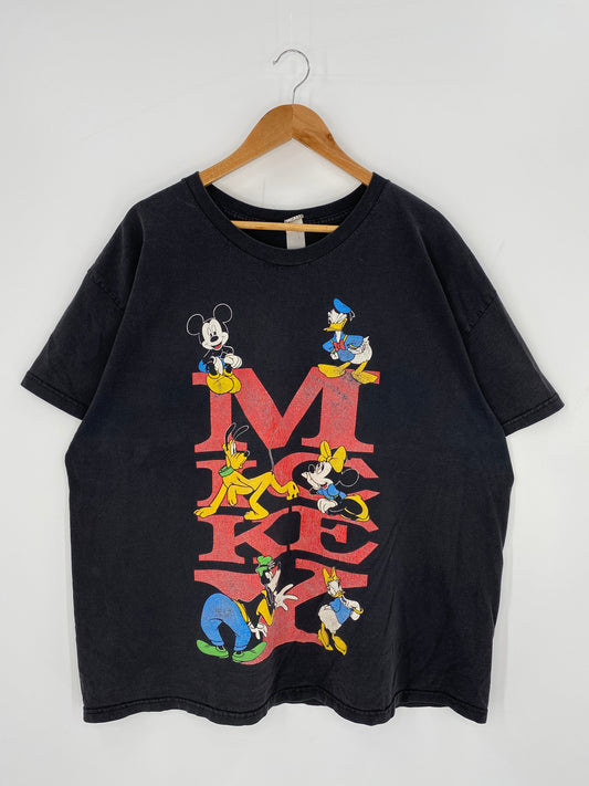 .90’s DISNEY MICKEY Size No Tag (Approx.XXL) Vintage T-Shirt / A9182
