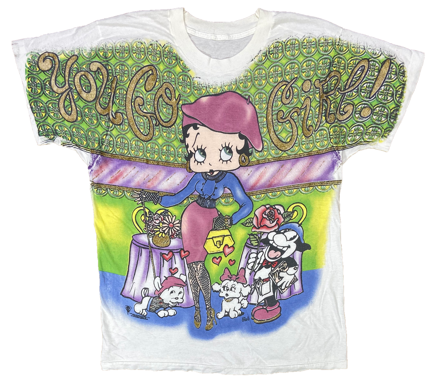 90's Betty Boop All Over Print T-Shirt / 3094