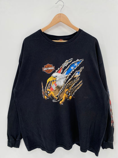2004' HARLEY DAVIDSON Made in USA Size XXL Vintage Long-sleeve T-Shirt / K2484