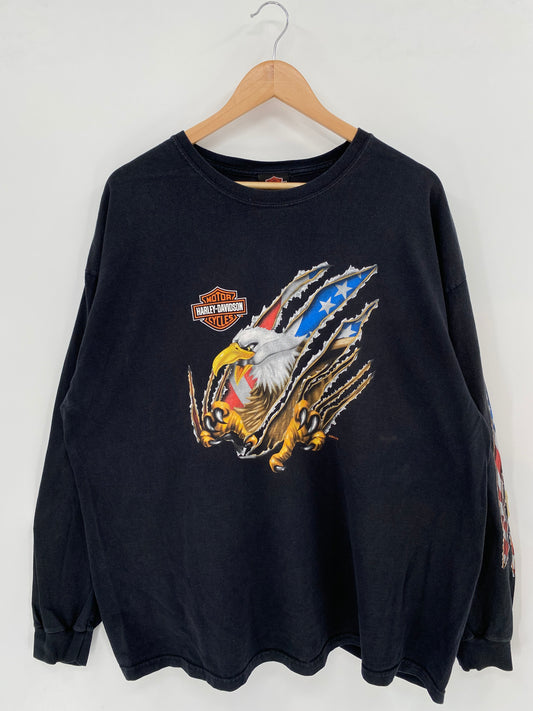 2004' HARLEY DAVIDSON Made in USA Size XXL Vintage Long-sleeve T-Shirt / K2484
