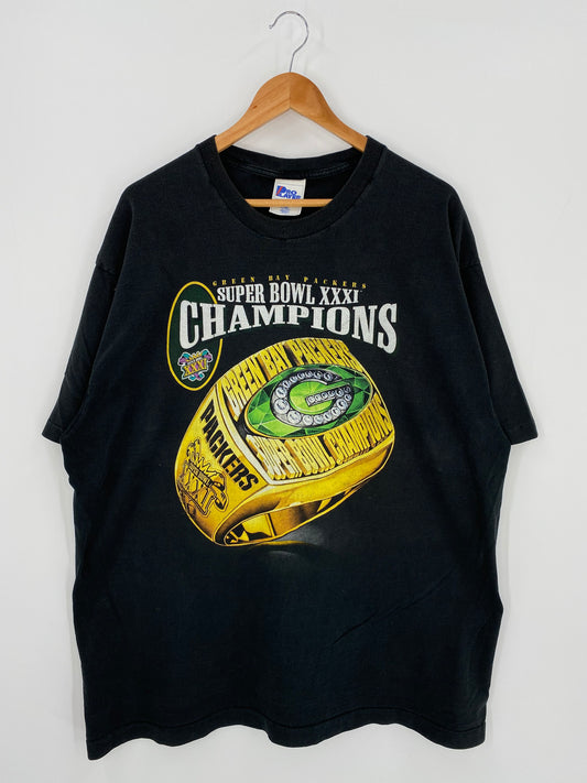 90’s SUPER BOWL XXXI CHAMPIONS GREEN BAY PACKERS MADE IN USA Size XXL Vintage NFL T-shirt / K831