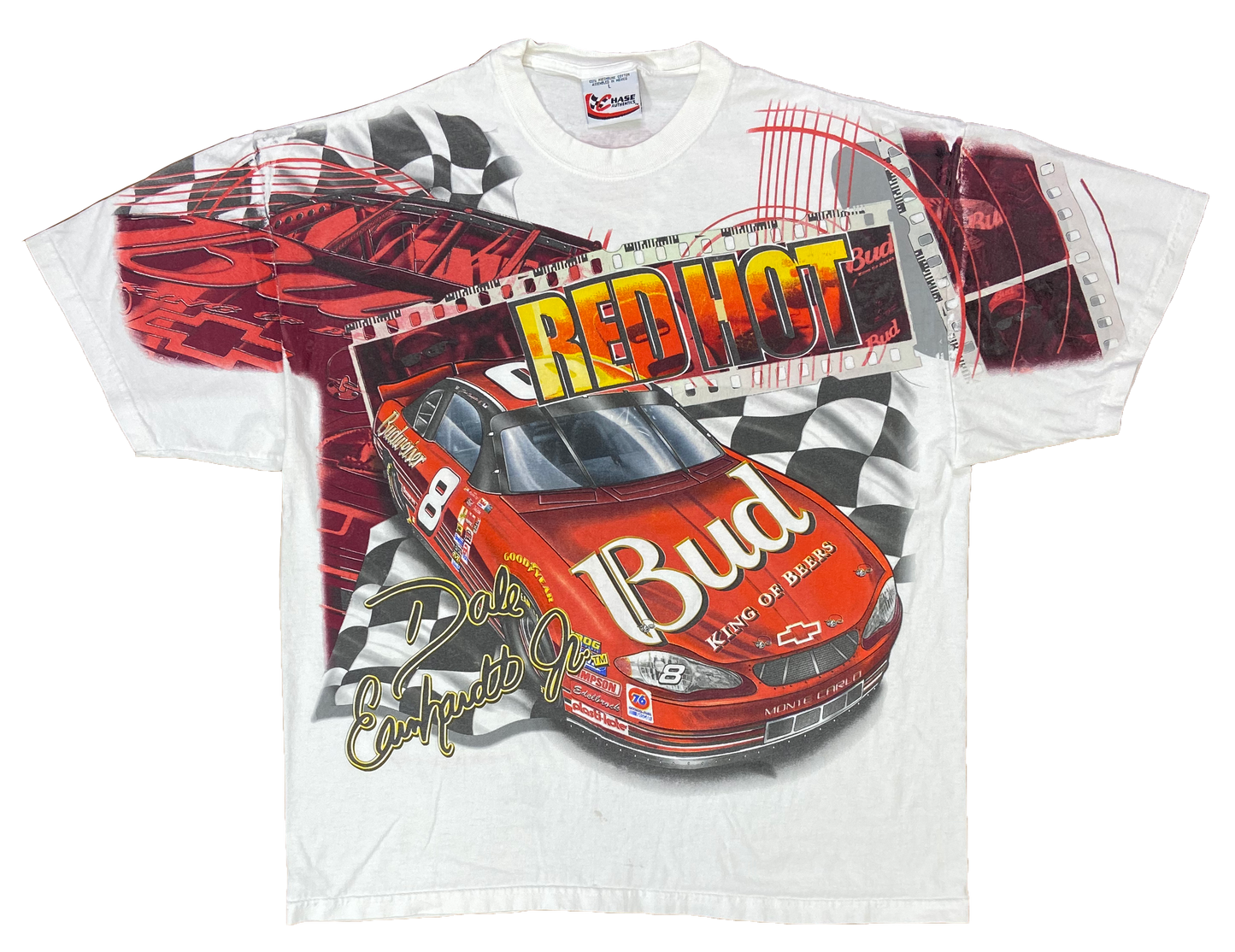 90's Dale Earnhardt Jr. Bud King of Beers NASCAR Racing Vintage T-Shirt / 3137