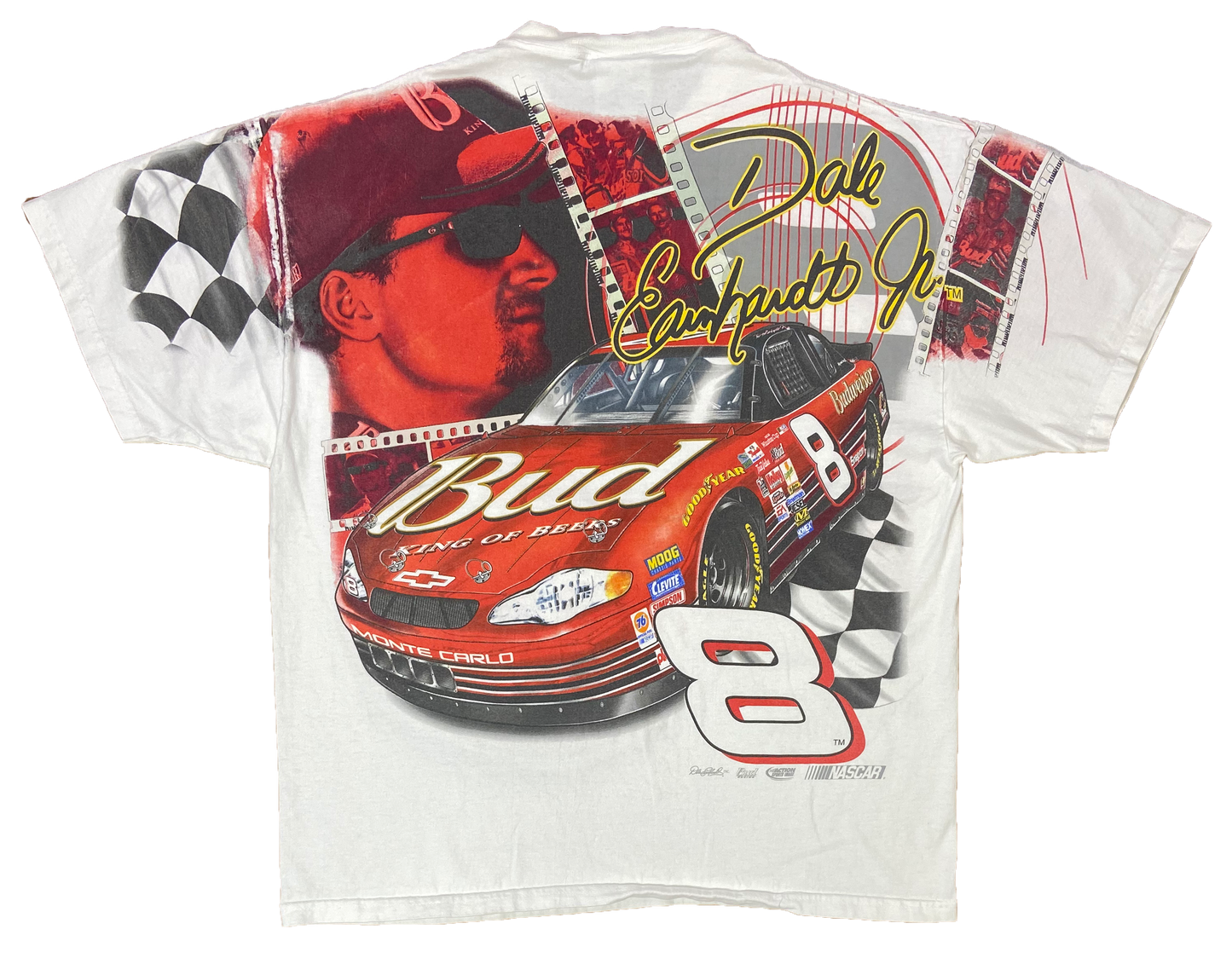 90's Dale Earnhardt Jr. Bud King of Beers NASCAR Racing Vintage T-Shirt / 3137