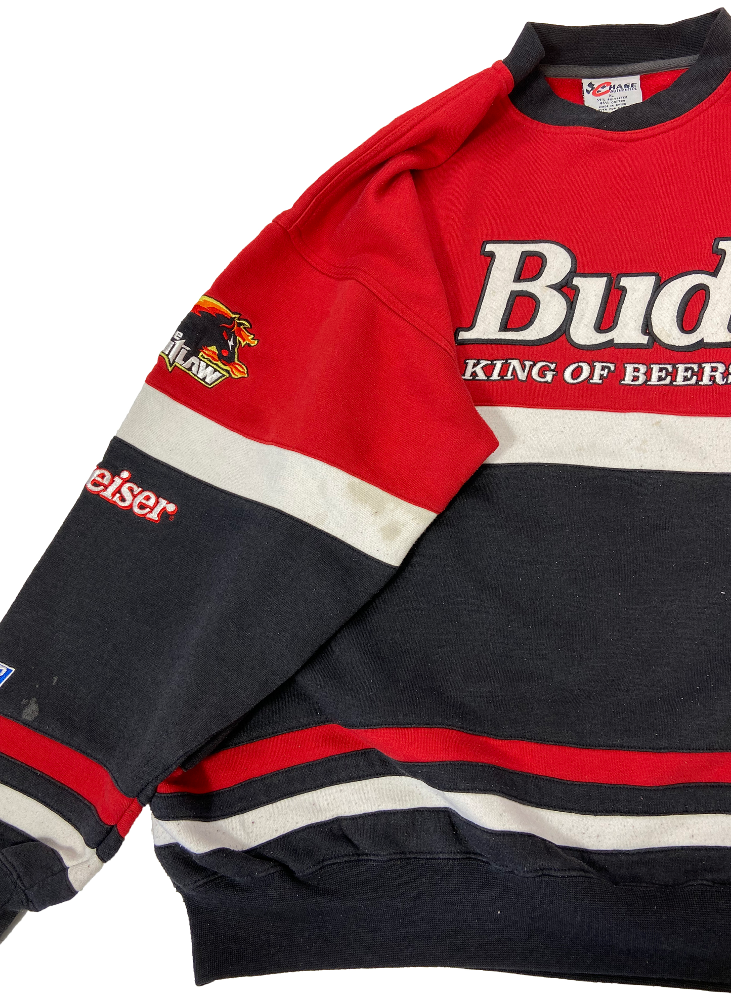 Vintage HASE Bud King of Beers NASCAR Racing Sweat-Shirts / 3145