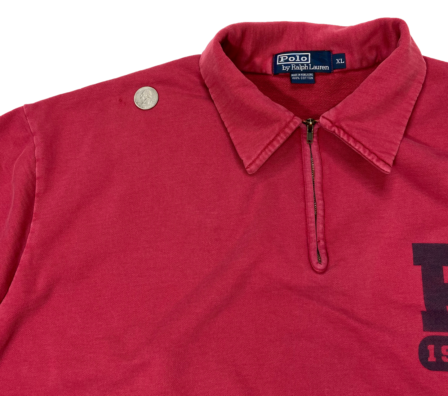 90's POLO RALPH LAUREN Size XL  Half-Zip Vintage Sweat-Shirt / k192