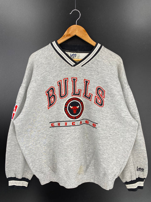 90’s CHICAGO BULLS Size L Vintage NBA Sweat shirt / K558