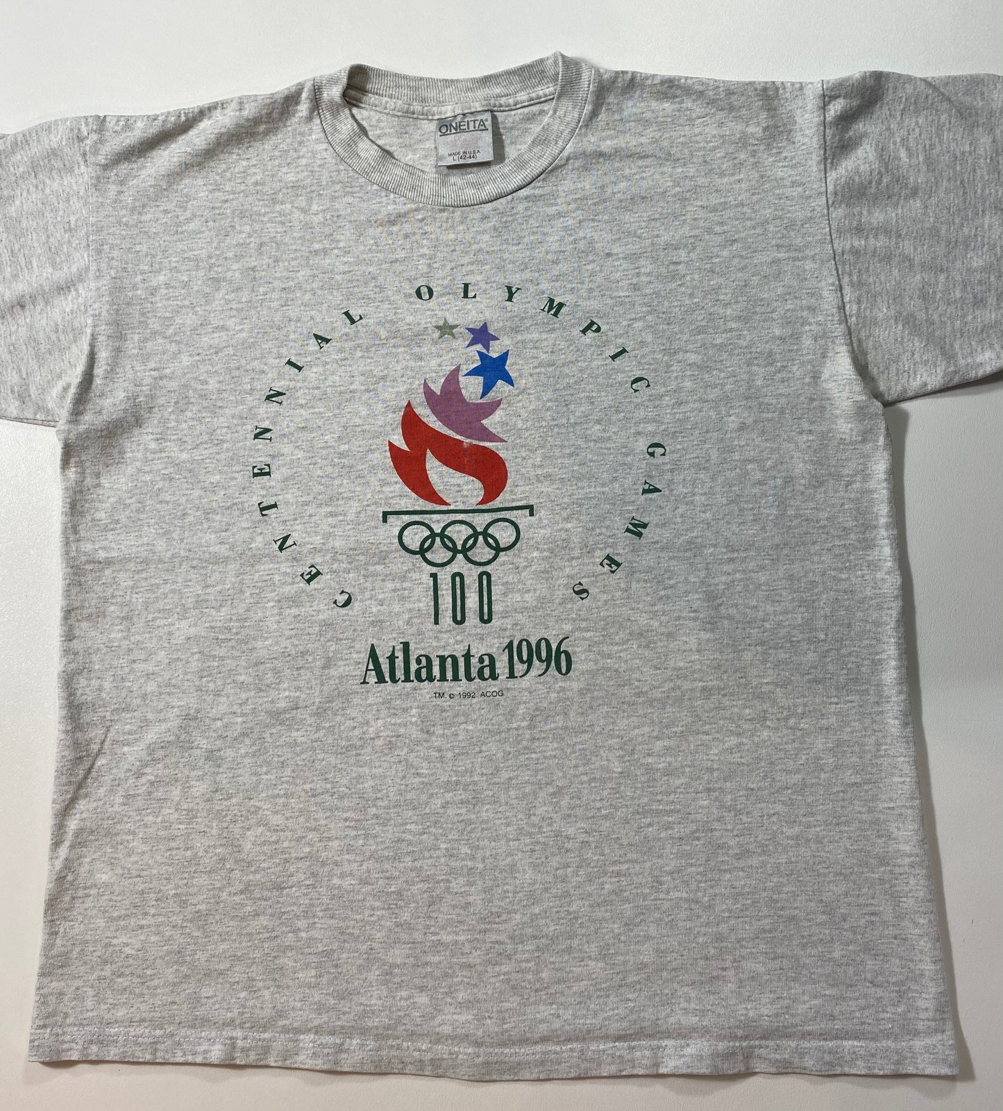 1996 ATLANTA OLYMPIC Made in USA Size L Vintage T-Shirt / 6673