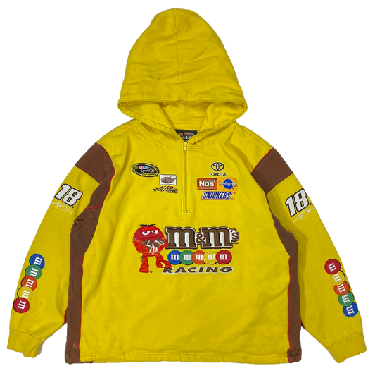Vintage m&m's Racing Half-Zip Hoodie Sweat-Shirts / 3203