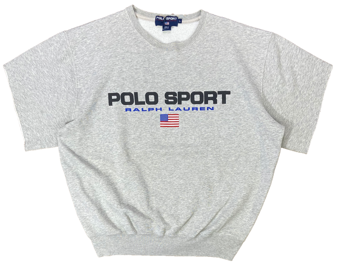 90's Polo Sport Ralph Lauren Vintage Cropped Sleeves Sweat-Shirt / 3267