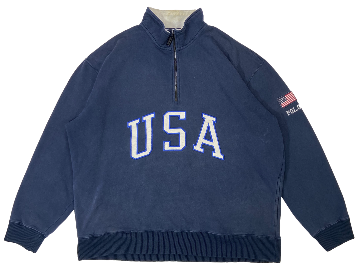 90's Polo Sport Ralph Lauren Half-Zip Vintage Sweat-Shirt / K735