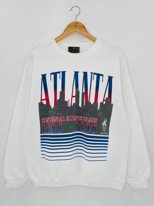 1996 Atlanta Olympic Made in USA Size L Vintage Sweat-Shirt   / 5842