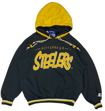 90's Starter Steelers NFL Double Hoodie Sweat-Shirt / 3313