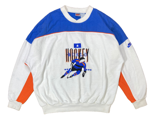 90's Nike Silver Tag Hockey World Vintage Sweat-Shirt / 3327